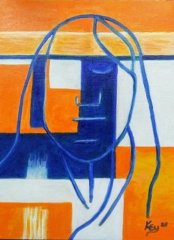 #09.  Abstract Man 11x14 inch acrylic on canvas panel Original SOLD $60.00