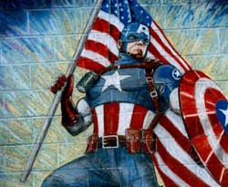 004. Captain America  (2017 sidewalk chalk and pastels)
