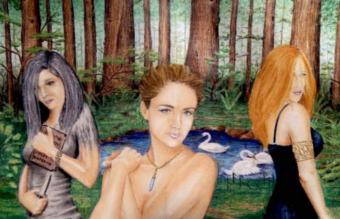 012. Fate of the Norns (2014 colored pencil on low quality paper)